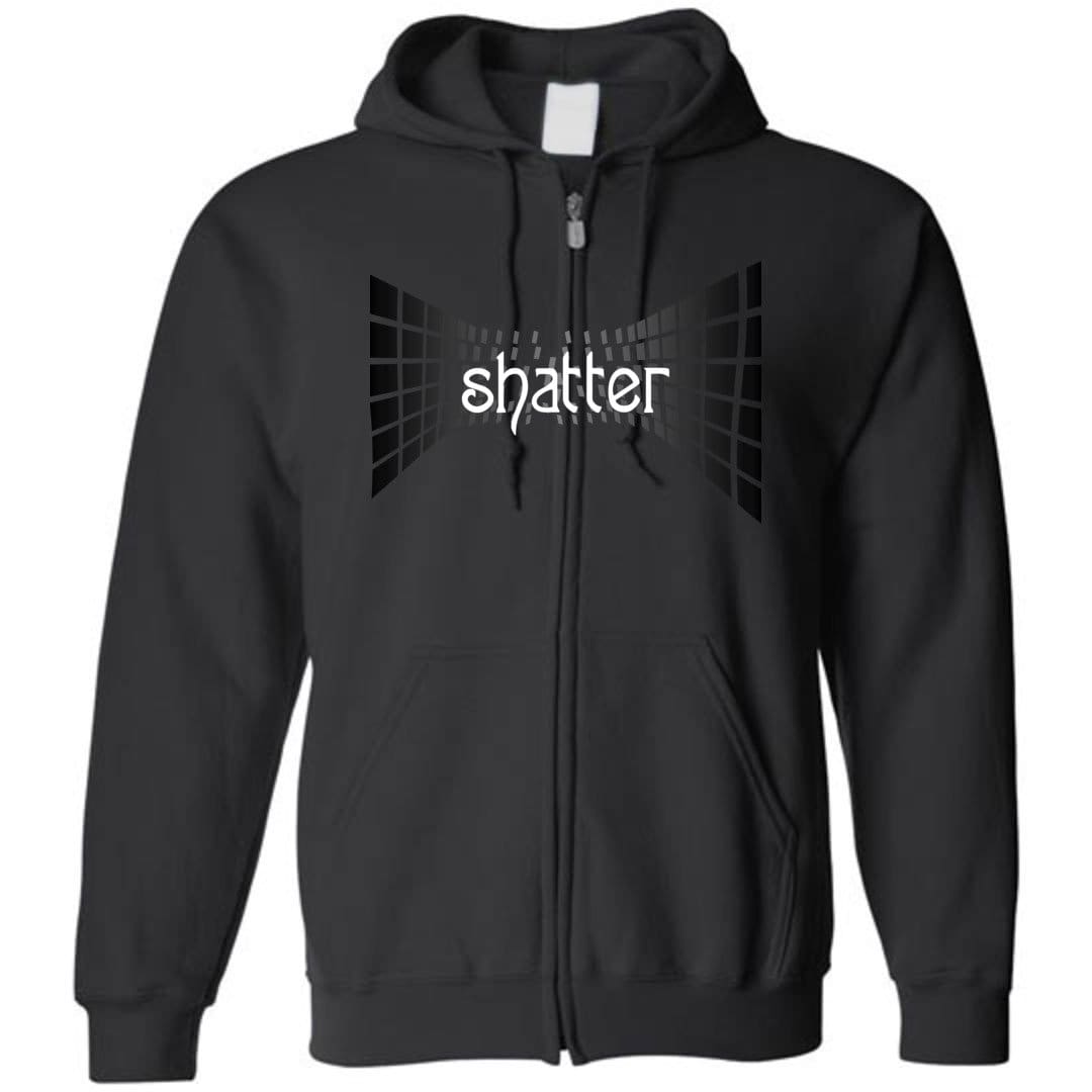 Shatter Dark Unisex Zip Hoodie - Black / S