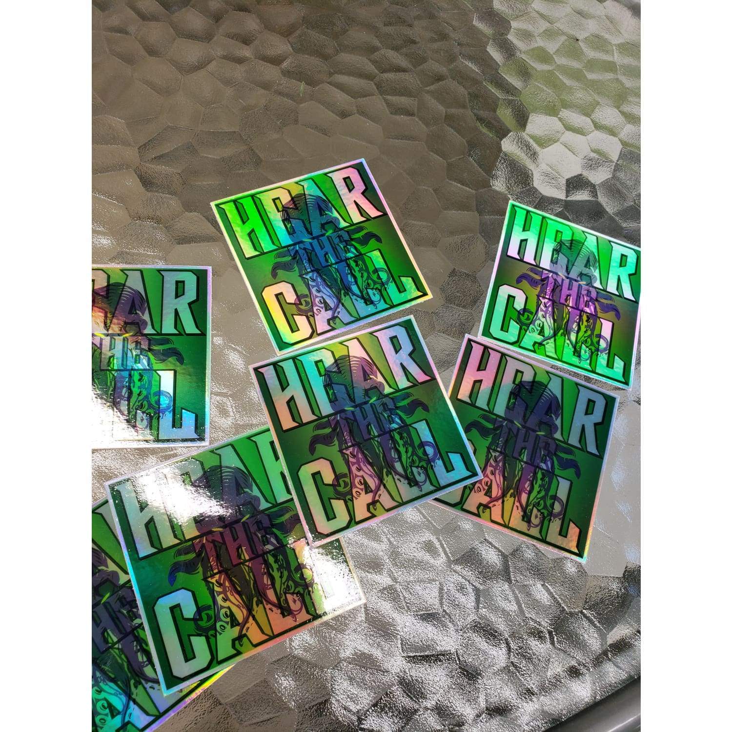 SoNERDMade Cthulhu Here The Call Holographic Sticker - SoNERDMade