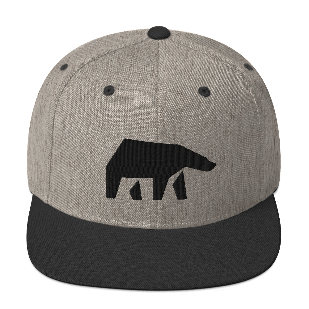 SoulBearRPG Black Bear Logo Snapback Cap - Heather/Black
