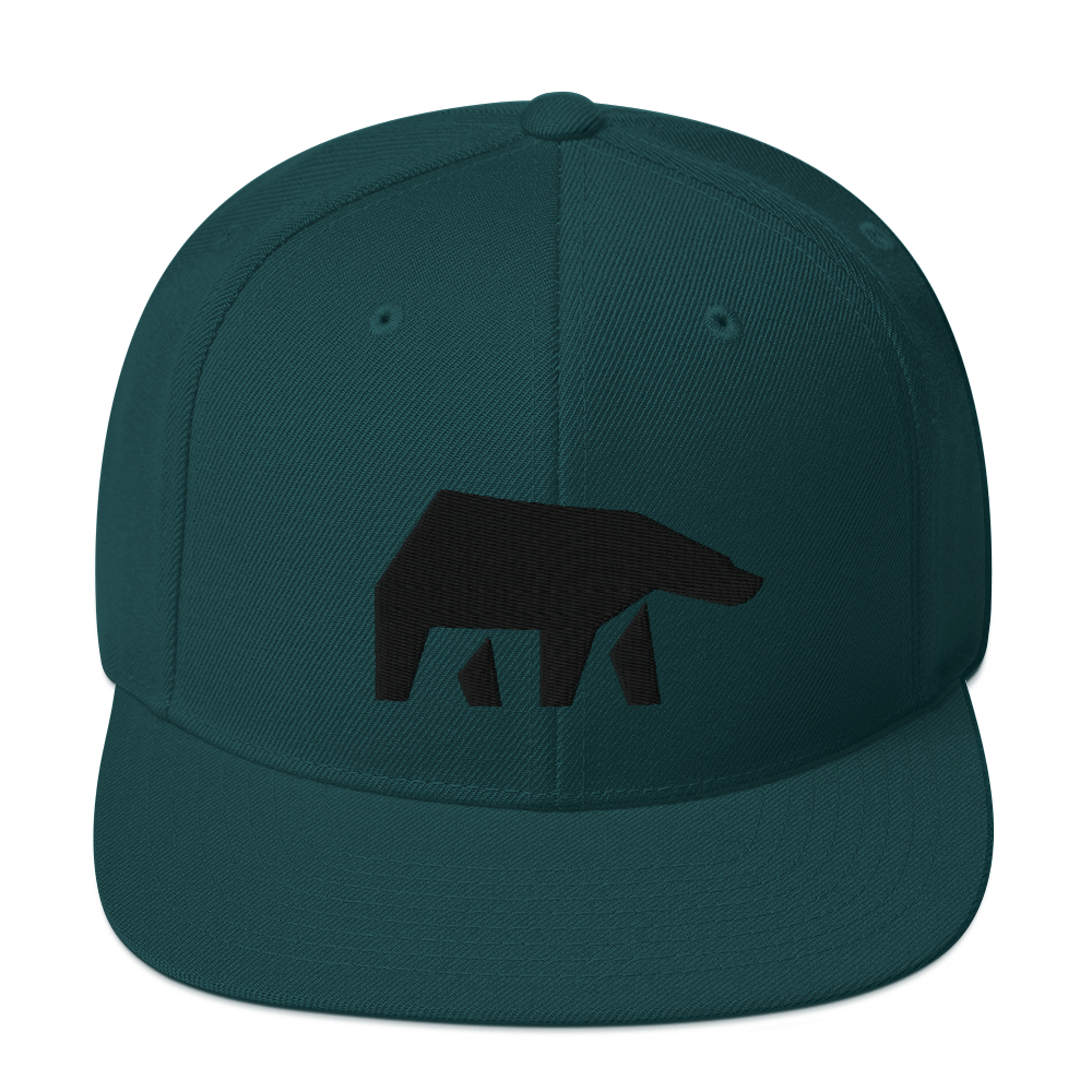 SoulBearRPG Black Bear Logo Snapback Cap - Spruce