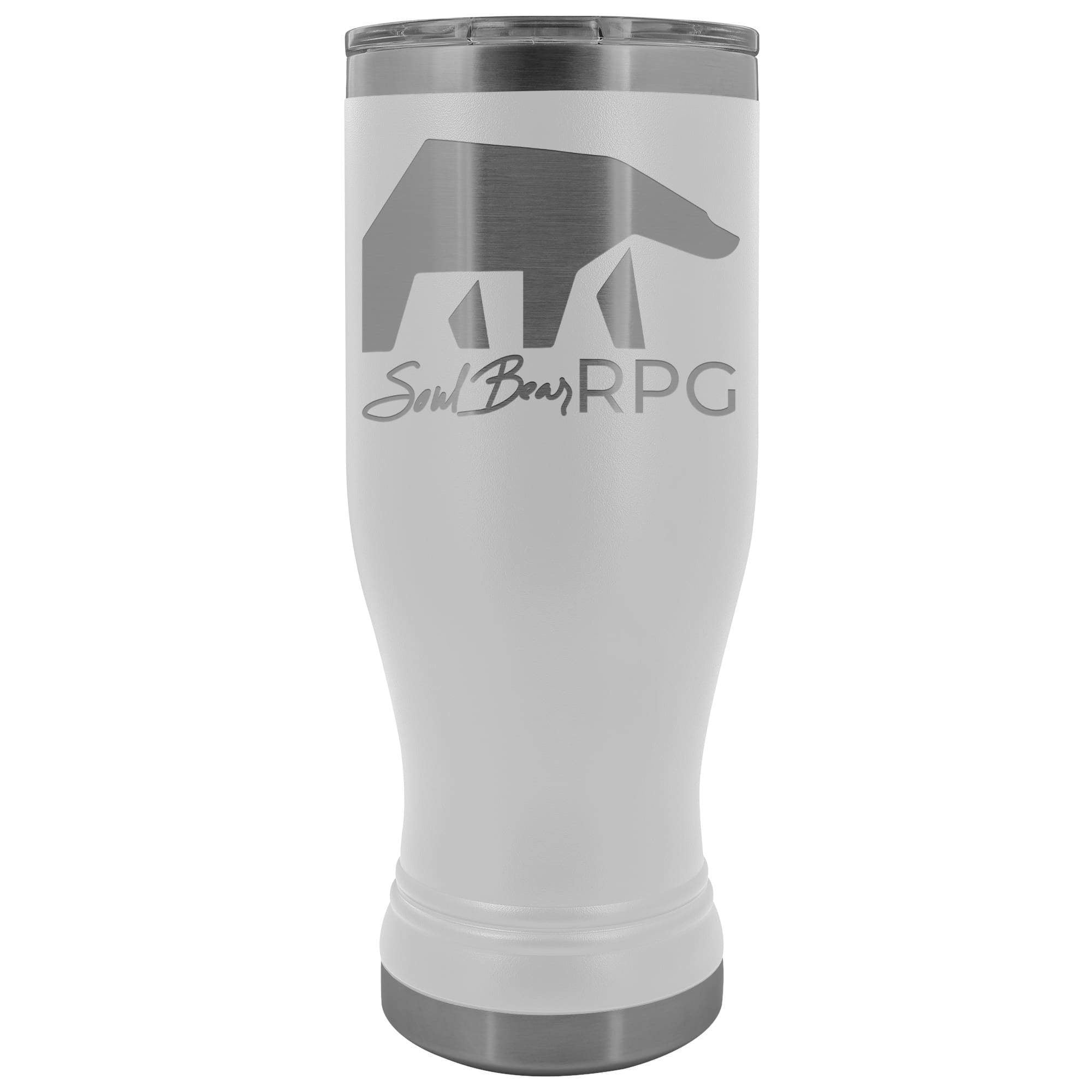 SoulBearRPG Signature Bear Logo 20oz Boho Vacuum Tumbler - White - Tumblers