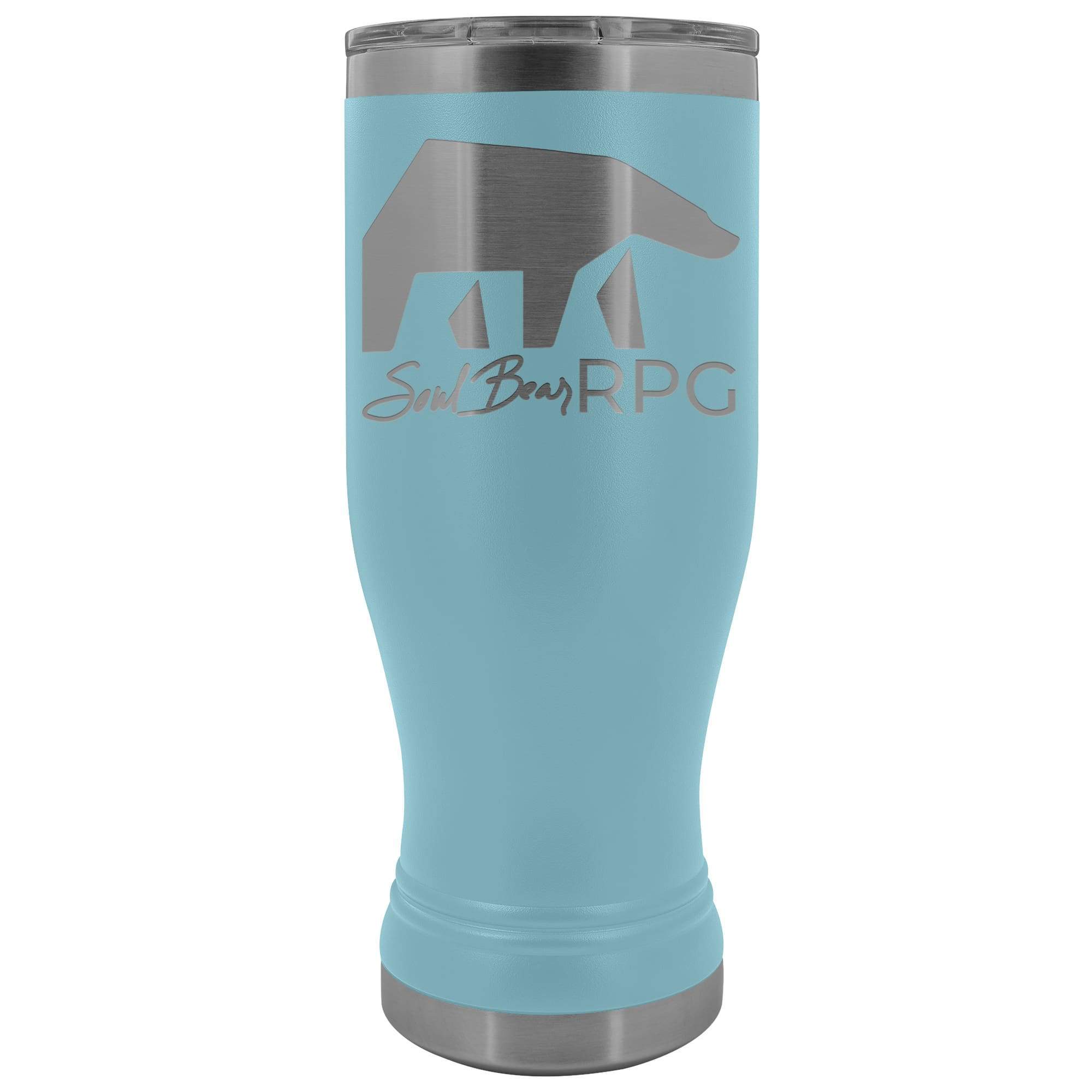 SoulBearRPG Signature Bear Logo 20oz Boho Vacuum Tumbler - Light Blue - Tumblers