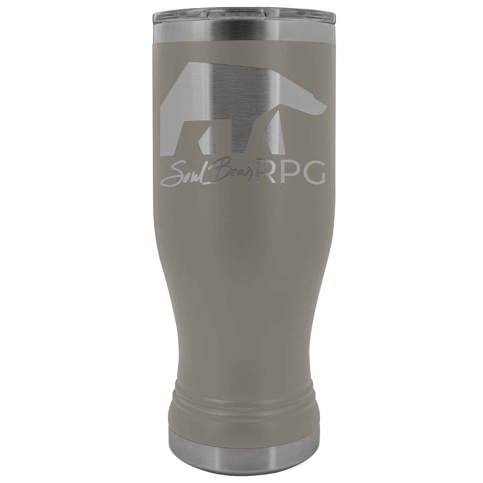SoulBearRPG Signature Bear Logo 20oz Boho Vacuum Tumbler - Pewter - Tumblers