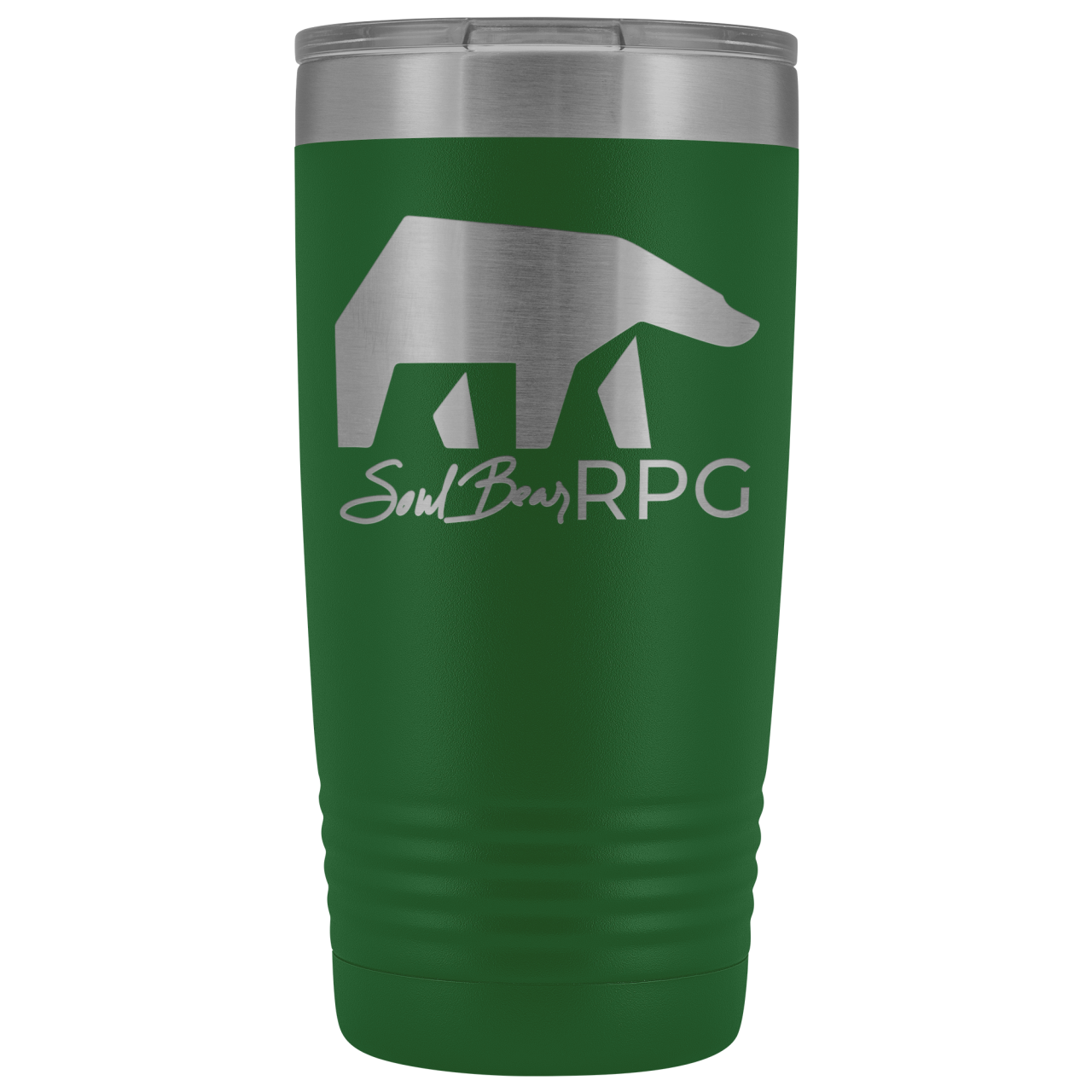 SoulBearRPG Signature Bear Logo 20oz Vacuum Tumbler - Green - Tumblers
