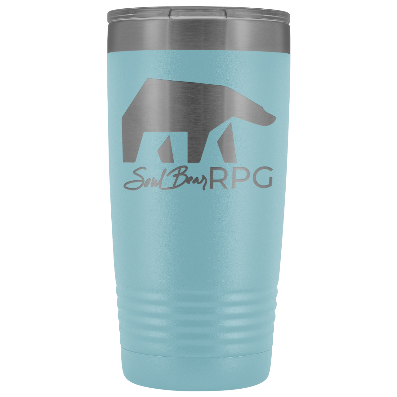 SoulBearRPG Signature Bear Logo 20oz Vacuum Tumbler - Light Blue - Tumblers