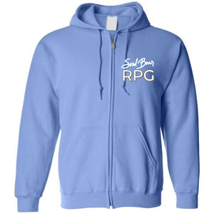 SoulBearRPG Signature Text Logo Unisex 50/50 Zip Hoodie - Carolina Blue / S