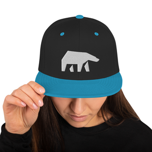 SoulBearRPG White Bear Logo Snapback Cap - Black/ Teal - SoulBearRPG