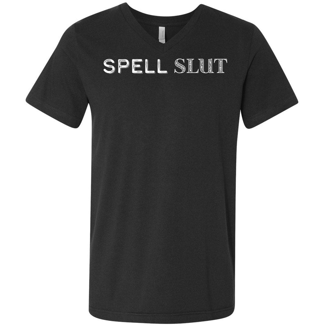 Spell Slut Unisex Premium V-Neck Tee - Dark Grey / S