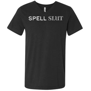 Spell Slut Unisex Premium V-Neck Tee - Dark Grey / S