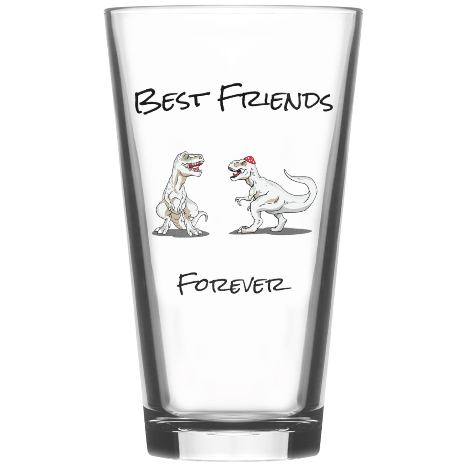 T-Rex Best Friends Forever 16oz Pint Glass - Drinkware