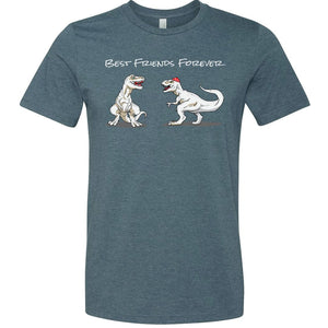 T-Rex Best Friends Forever Unisex Premium Tee - Heather Slate / XS
