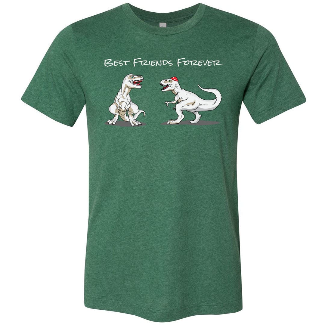 T-Rex Best Friends Forever Unisex Premium Tee - Heather Grass Green / XS