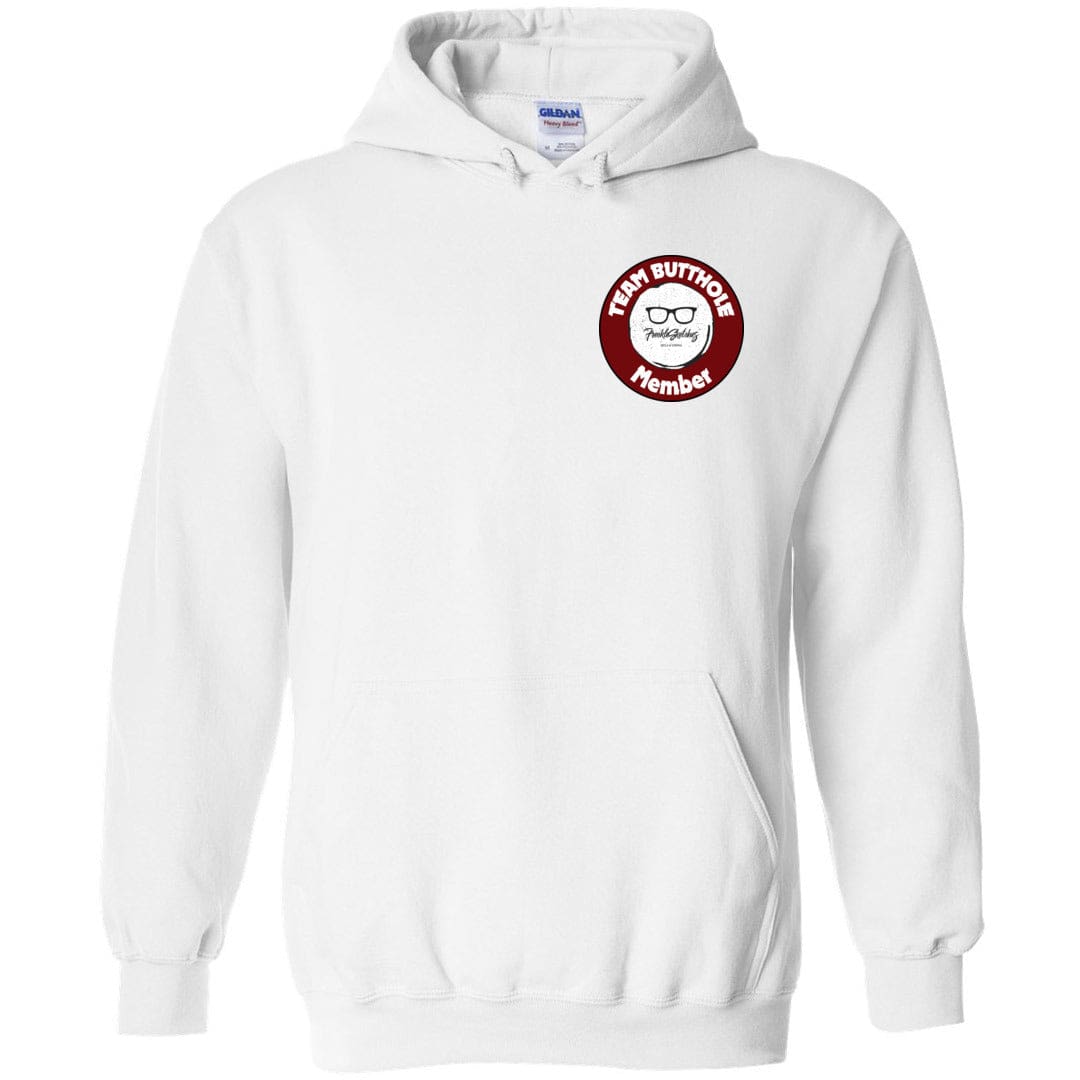Team Butthole Member Unisex Pullover Hoodie - White / S