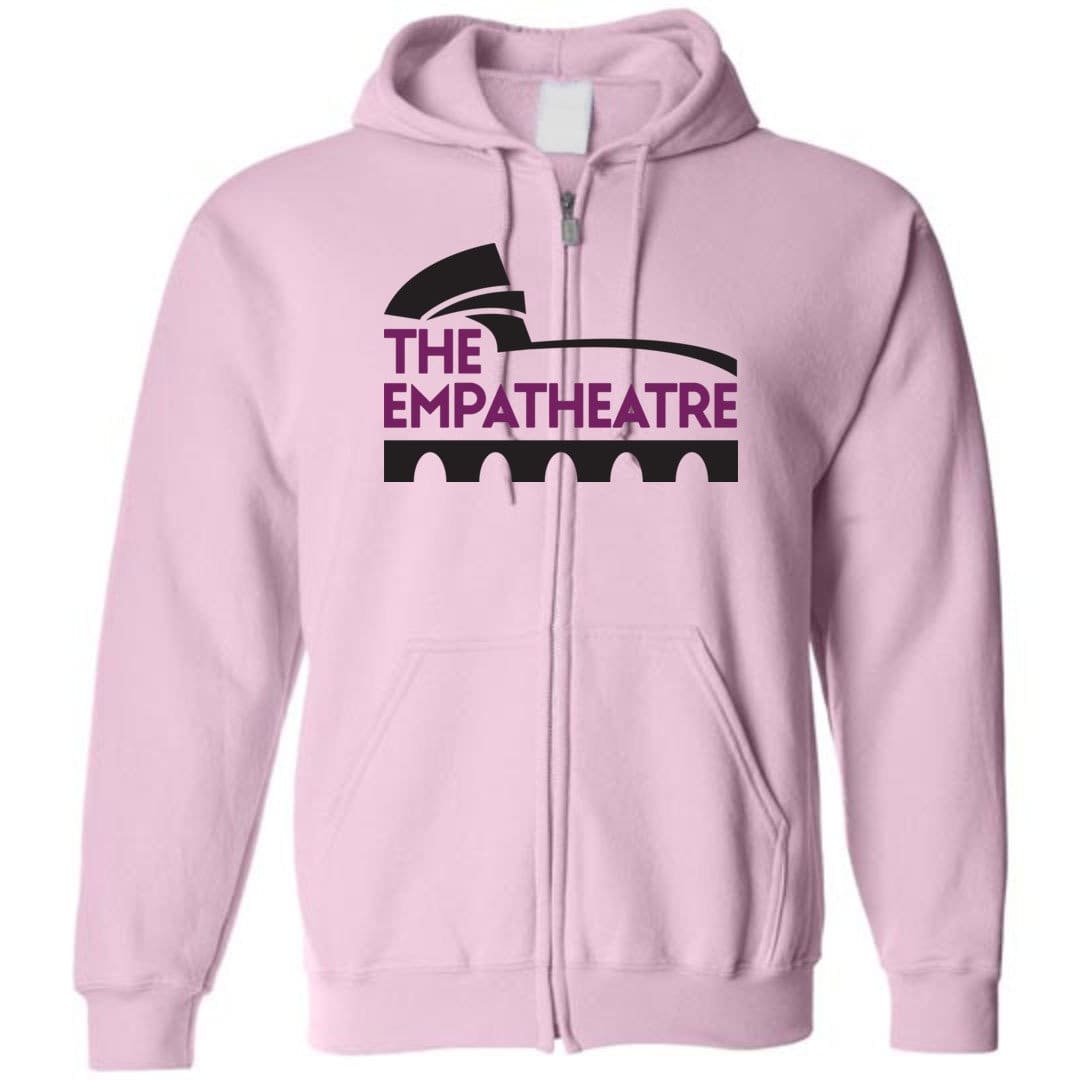 The Empatheatre Logo Purple/Black Unisex Zip Hoodie - Light Pink / S