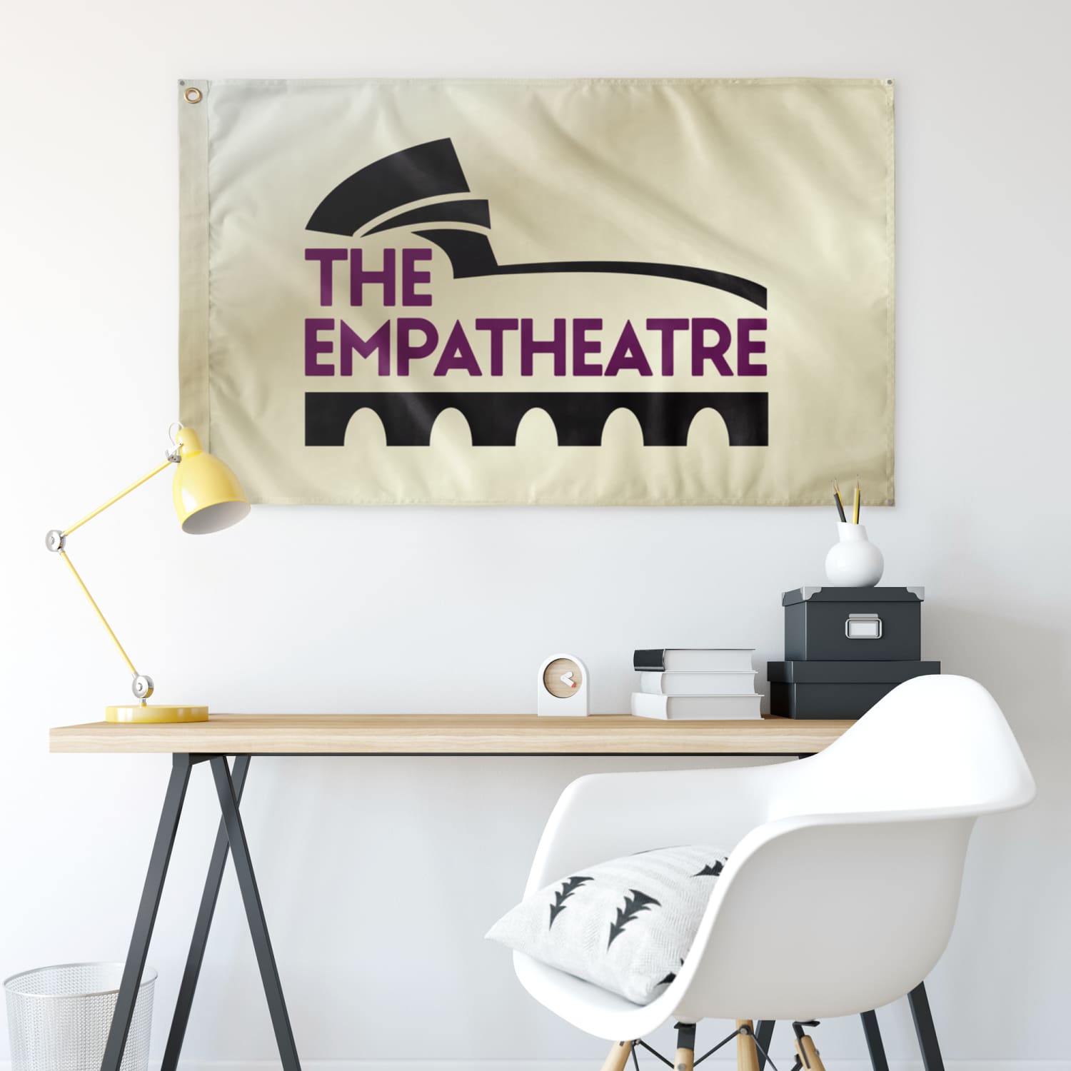 The Empatheatre Logo Purple/Black Wall Flag - Wall Flag - 36x60 - Flags