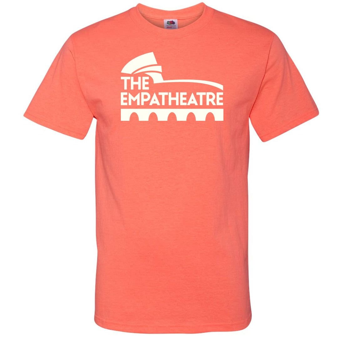 The Empatheatre Logo White Unisex Classic Tee - Retro Heather Coral / S