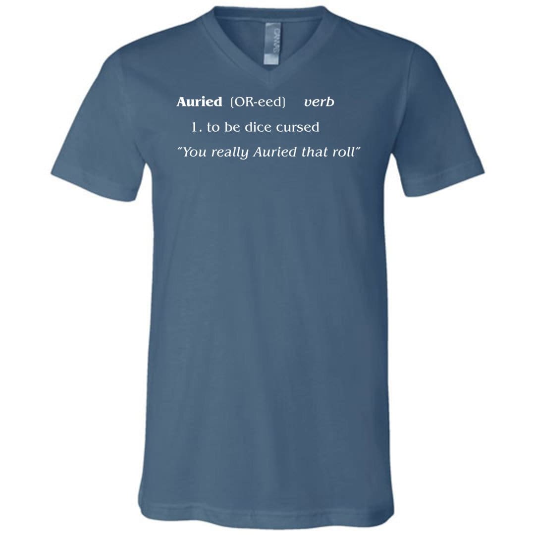 The Lady Auri - Auried by Definition Unisex Premium V-Neck Tee - Steel Blue / S