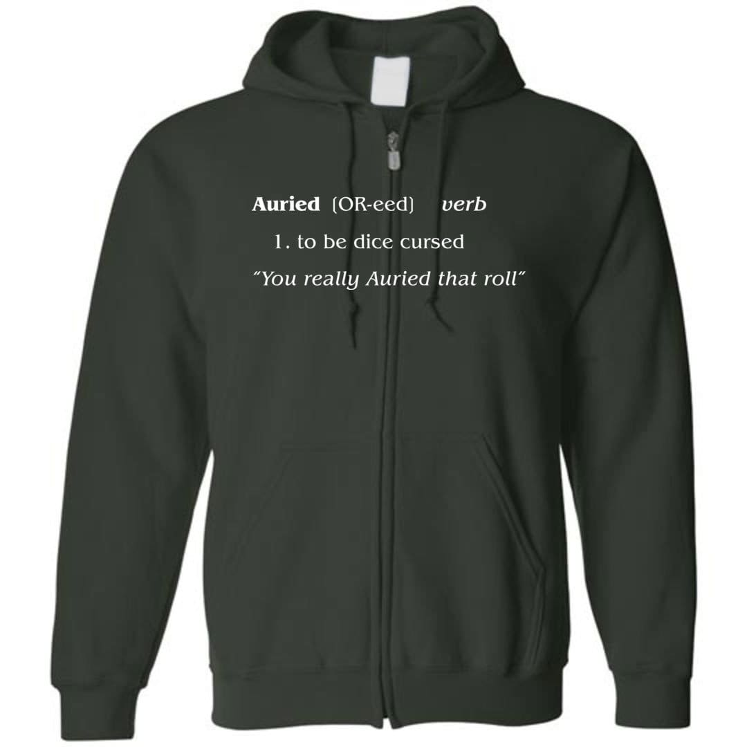 The Lady Auri - Auried by Definition Unisex Zip Hoodie - Forest Green / S