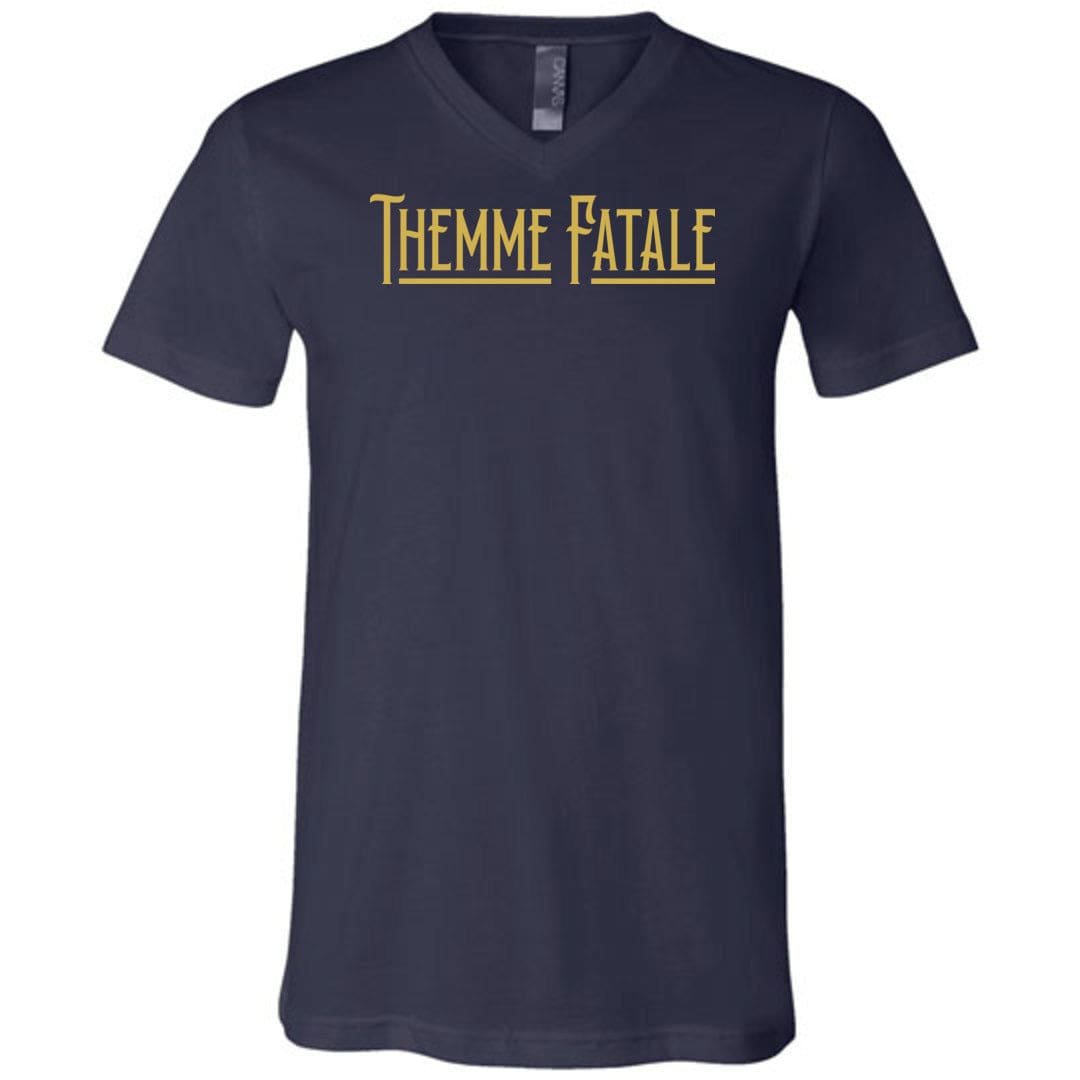 Themme Fatale Vintage Unisex Premium V-Neck Tee - Navy / S
