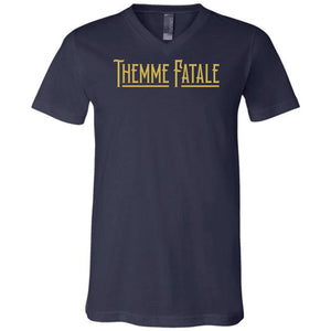 Themme Fatale Vintage Unisex Premium V-Neck Tee - Navy / S