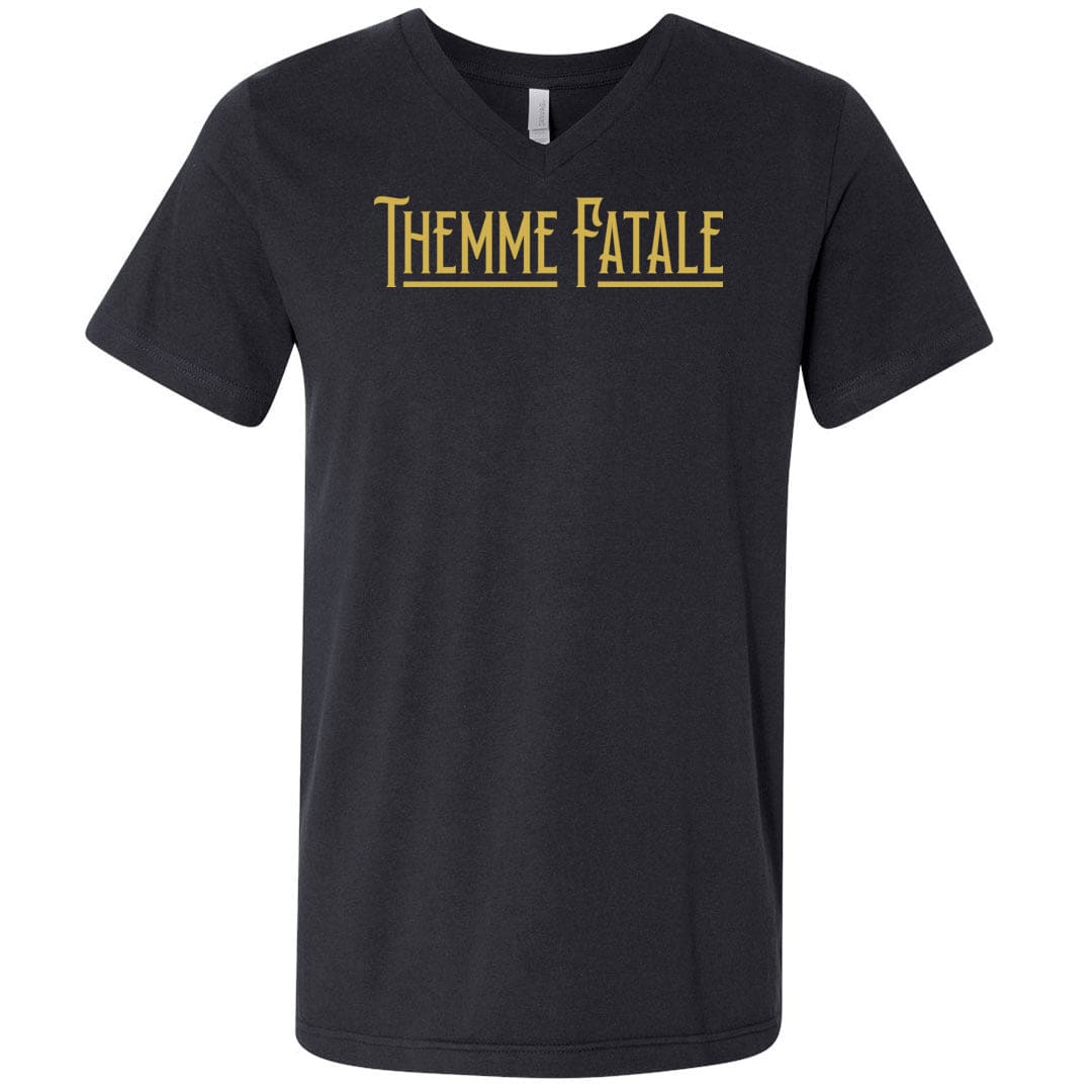 Themme Fatale Vintage Unisex Premium V-Neck Tee - Vintage Black / S