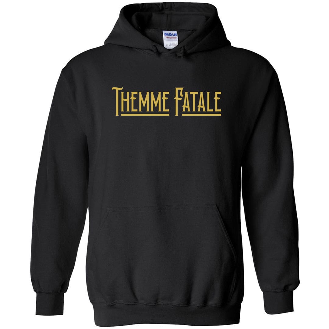 Themme Fatale Vintage Unisex Pullover Hoodie - Black / S