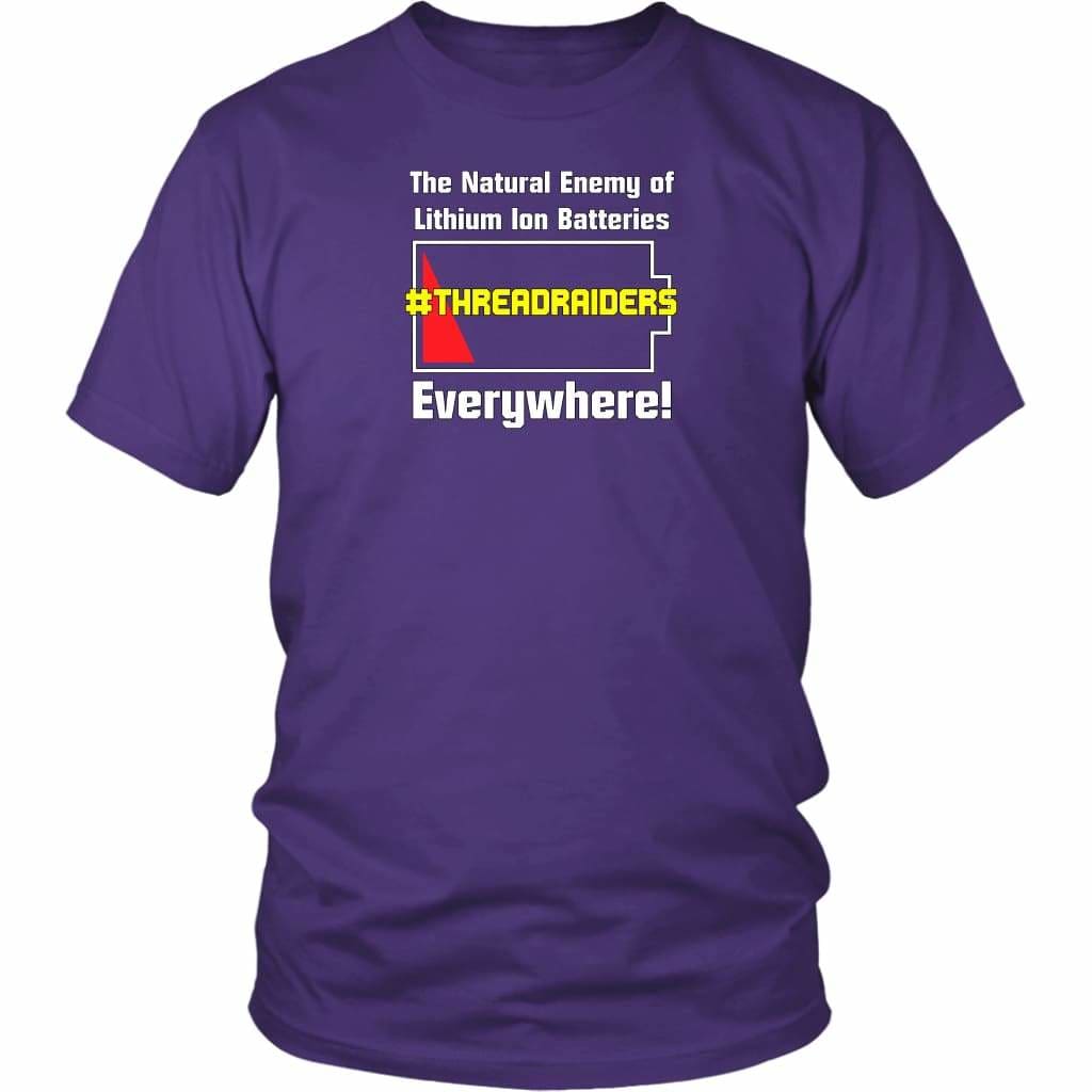 Threadraiders Batteries Unisex Tee - District Unisex Shirt / Purple / S - Not For Sale