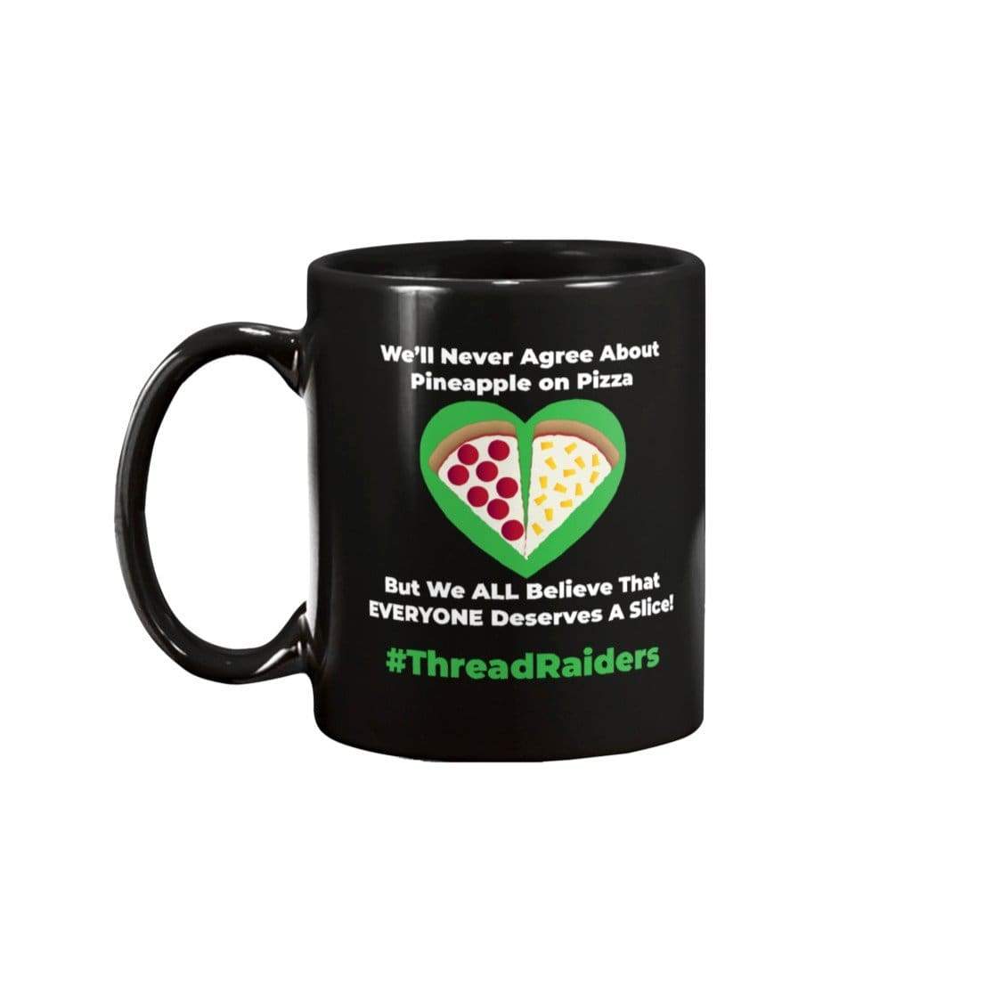 ThreadRaiders Pizza My Heart 11oz Coffee Mug - Black / 11OZ - Mugs