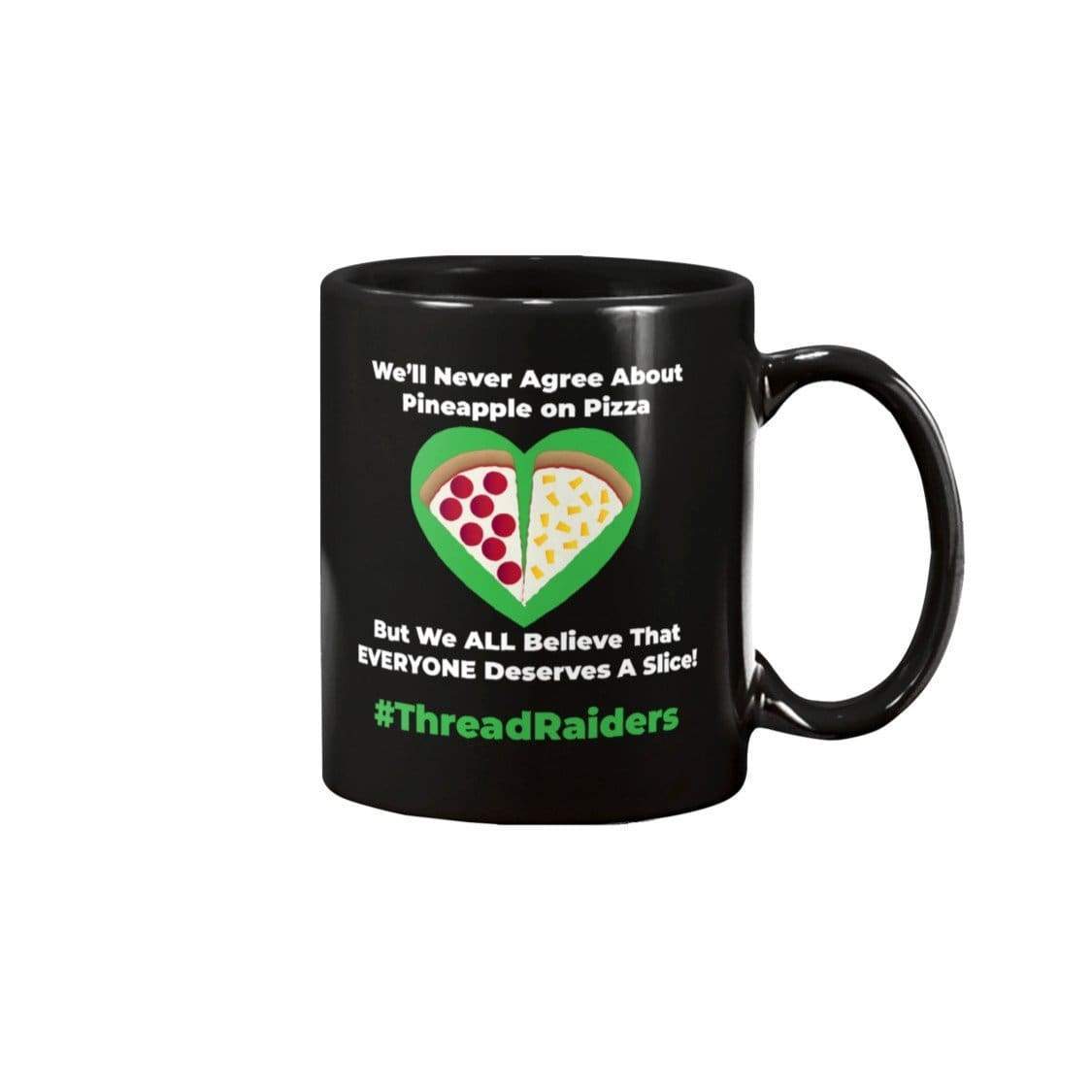 ThreadRaiders Pizza My Heart 15oz Coffee Mug - Black / 15OZ - Mugs