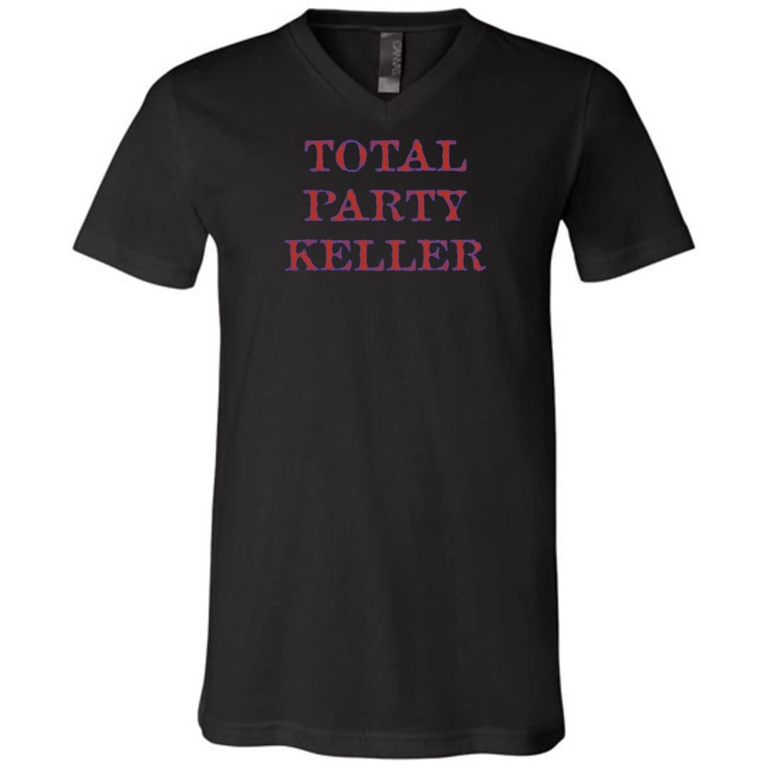 Total Party Keller Unisex Premium V-Neck Tee - Black / S