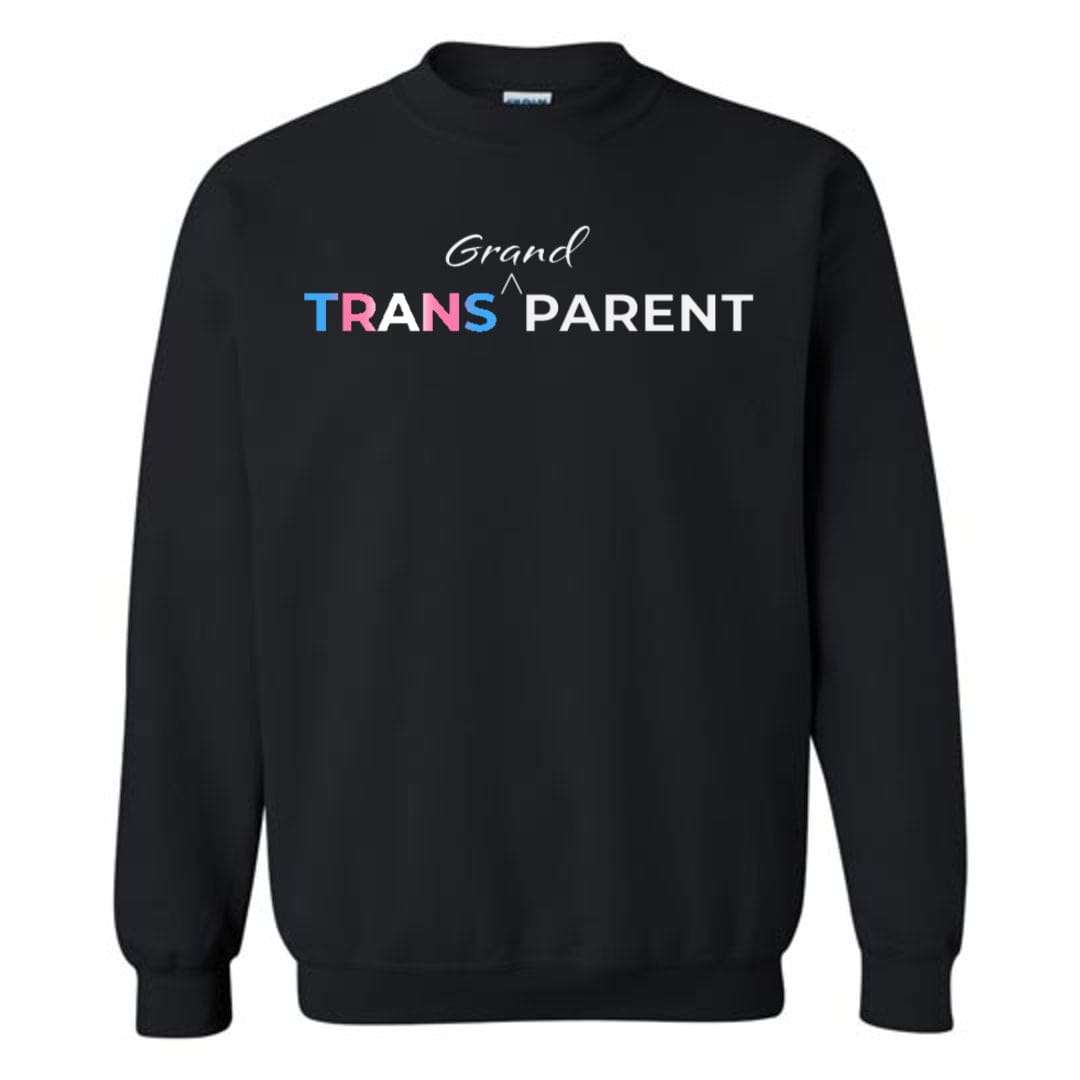 Trans Grand Parent Unisex Crewneck Sweatshirt - Black / S