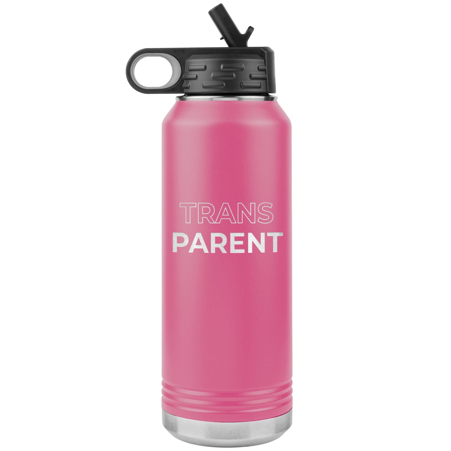 TransPARENT 32oz Water Bottle Tumbler - Pink - Chatty Fam
