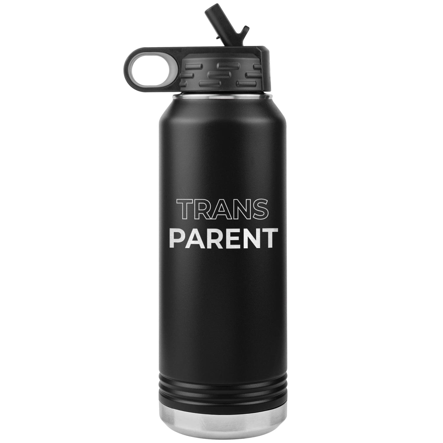 TransPARENT 32oz Water Bottle Tumbler - Black - Chatty Fam