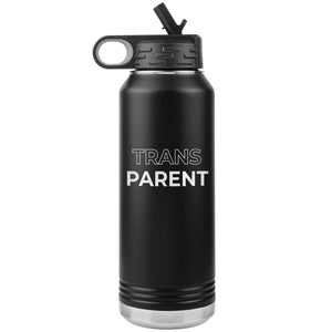TransPARENT 32oz Water Bottle Tumbler - Black - Chatty Fam