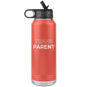 TransPARENT 32oz Water Bottle Tumbler - Coral - Chatty Fam