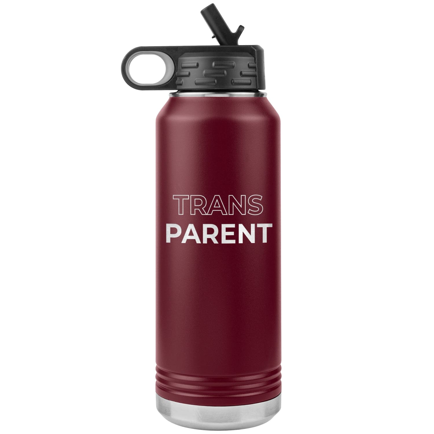 TransPARENT 32oz Water Bottle Tumbler - Maroon - Chatty Fam