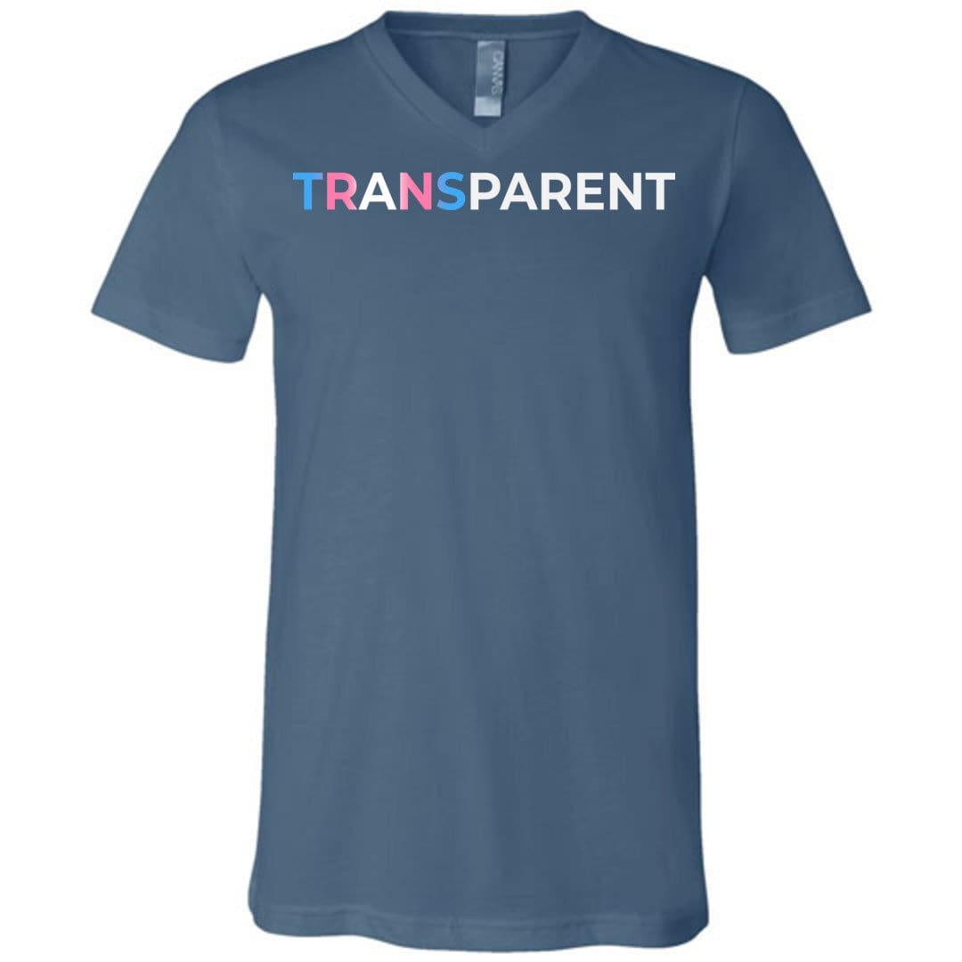 TransPARENT Unisex Premium V-Neck Tee - Steel Blue / S