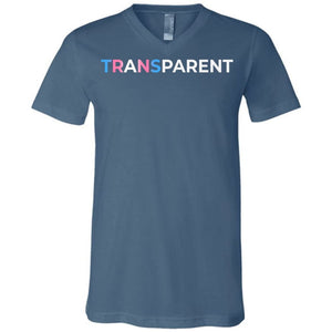TransPARENT Unisex Premium V-Neck Tee - Steel Blue / S