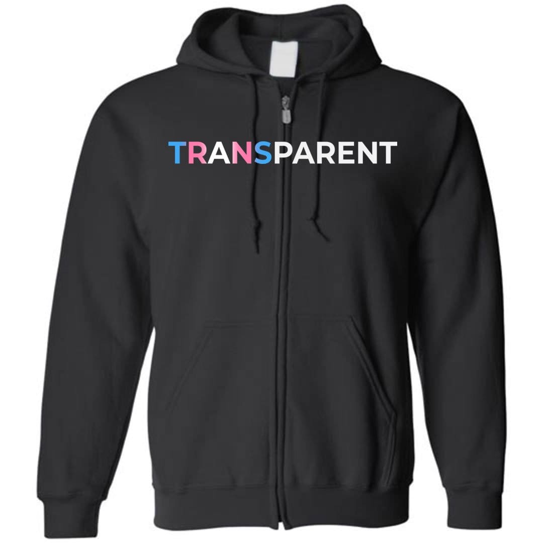 TransPARENT Unisex Zip Hoodie - Black / S
