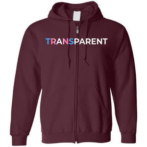 TransPARENT Unisex Zip Hoodie - Maroon / S