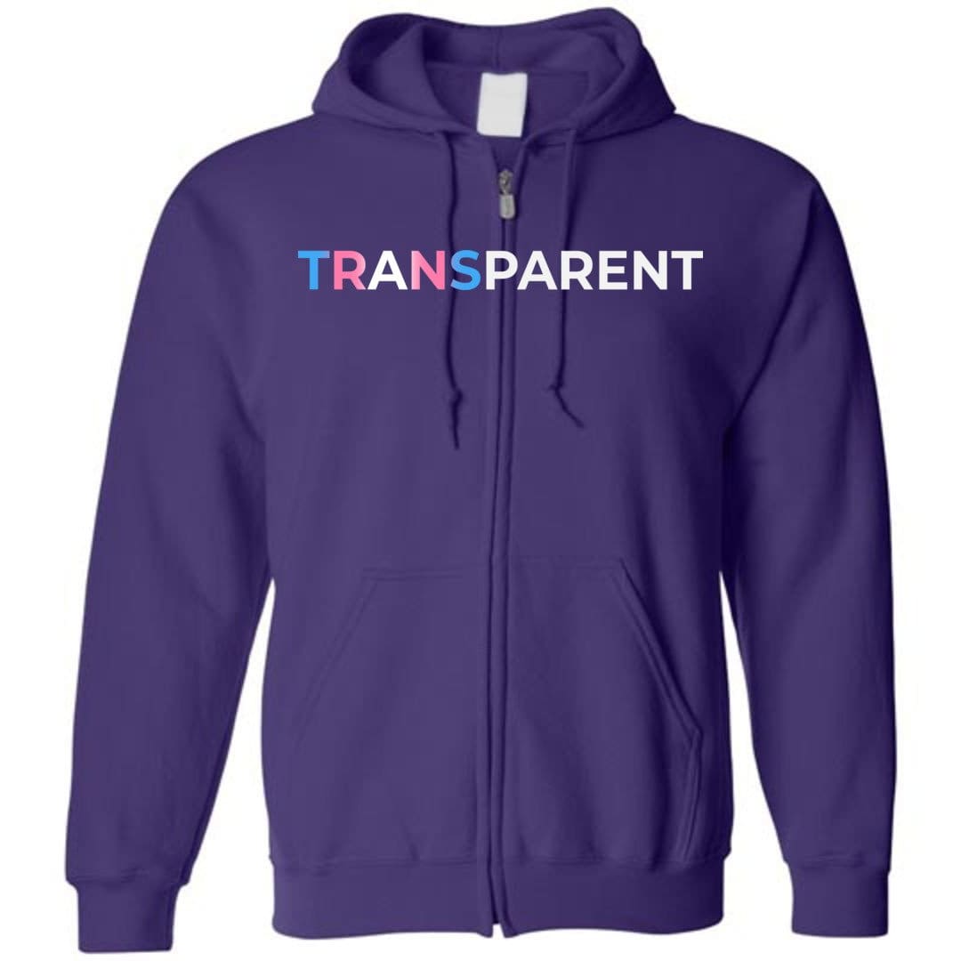 TransPARENT Unisex Zip Hoodie - Purple / S