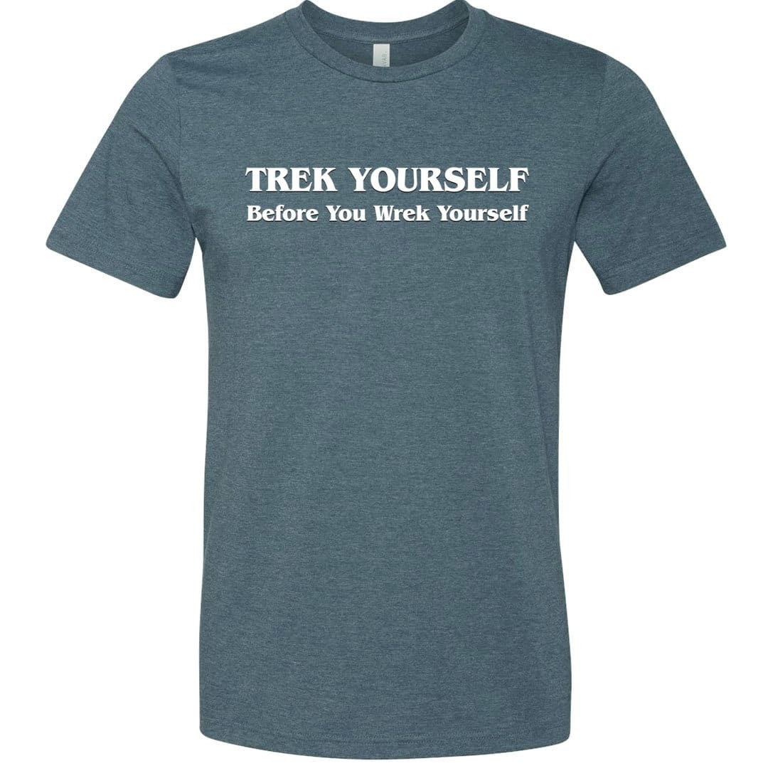 Trek Yourself Unisex Premium Tee - Heather Slate / XS