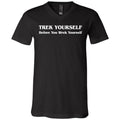 Trek Yourself Unisex Premium V-Neck Tee - Black / S