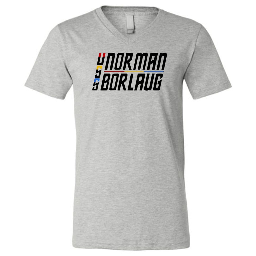 USS Norman Borlaug Unisex Premium V-Neck Tee - Athletic Heather / S