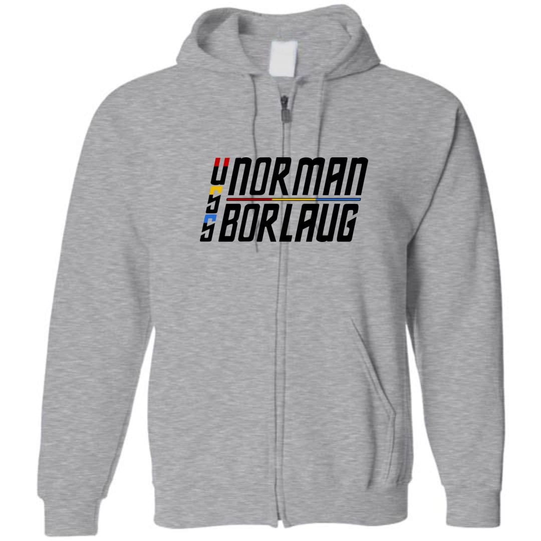 USS Norman Borlaug Unisex Zip Hoodie - Sports Grey / S