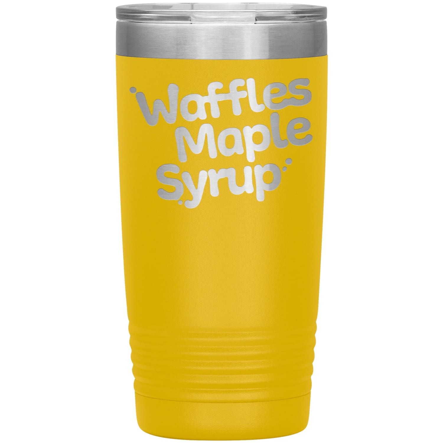Waffles Maple Syrup Stacked Logo 20oz Vacuum Tumbler - Yellow - Tumblers