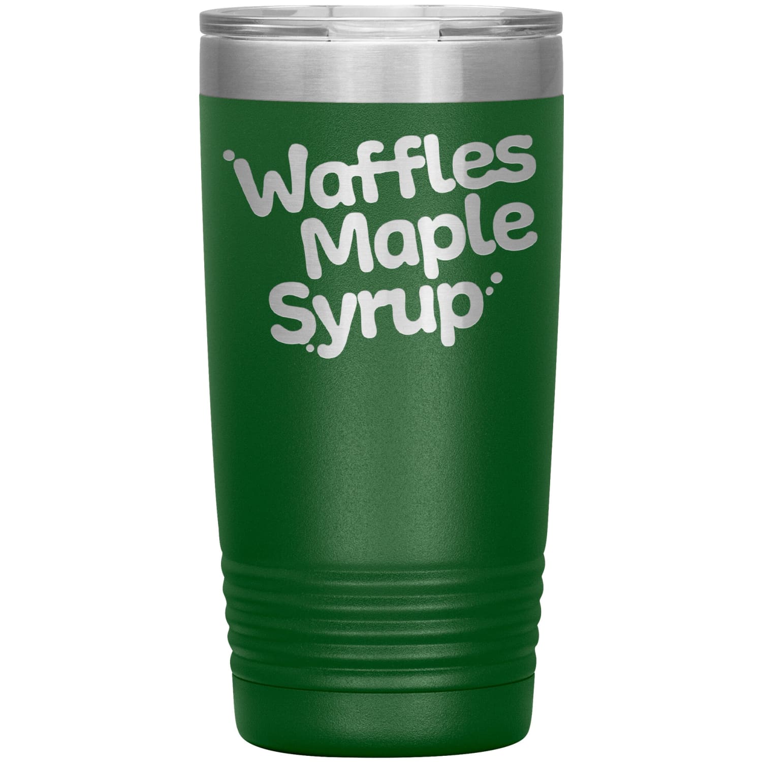 Waffles Maple Syrup Stacked Logo 20oz Vacuum Tumbler - Green - Tumblers