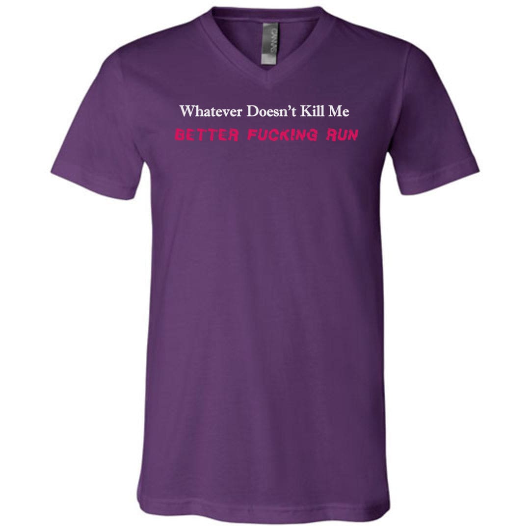Whatever Doesn’t Kill Me Unisex Premium V-Neck Tee - Team Purple / S