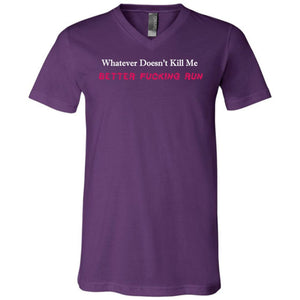 Whatever Doesn’t Kill Me Unisex Premium V-Neck Tee - Team Purple / S