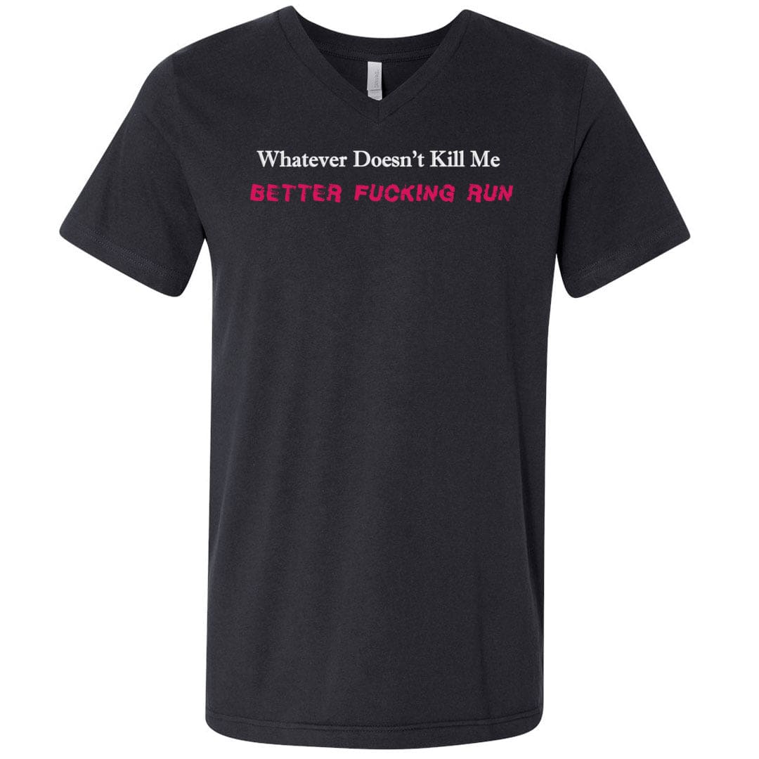 Whatever Doesn’t Kill Me Unisex Premium V-Neck Tee - Vintage Black / S